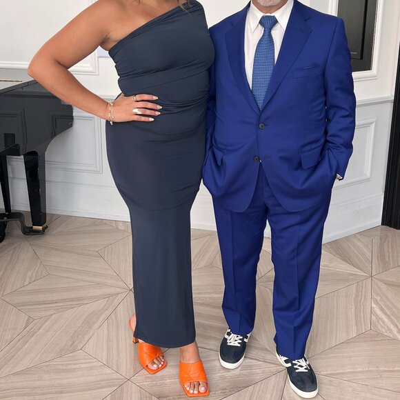 ZARA - MIDI SKIRT WITH RUCHING - MEDIUM - DUCK BLUE - Picture 3 of 8